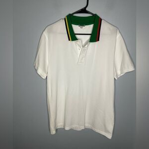 Kenzo Paris Short sleeve three button shirt Vintage Style White